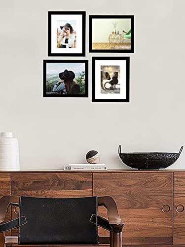 Picrit 8x10 Picture Frame Set of 12, Display 5x7 with Mat or 8x10 Without Mat, Photo Frames for Wall Mounting or Table Top Display, Black.