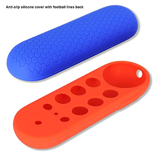 2pcs Protective Covers Compatible for Chromecast with Google TV Voice Remote, Pinowu Anti Slip Remote Case for 2020 Chromecast Remote Control (Blue & Red)