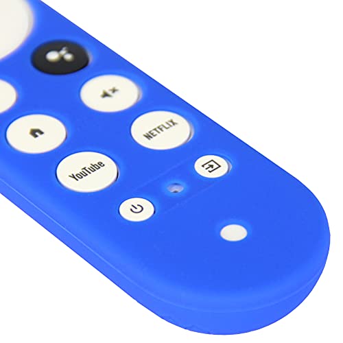 2pcs Protective Covers Compatible for Chromecast with Google TV Voice Remote, Pinowu Anti Slip Remote Case for 2020 Chromecast Remote Control (Blue & Red)