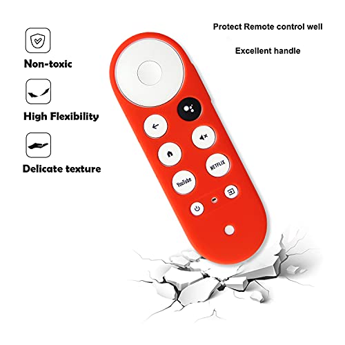 2pcs Protective Covers Compatible for Chromecast with Google TV Voice Remote, Pinowu Anti Slip Remote Case for 2020 Chromecast Remote Control (Blue & Red)