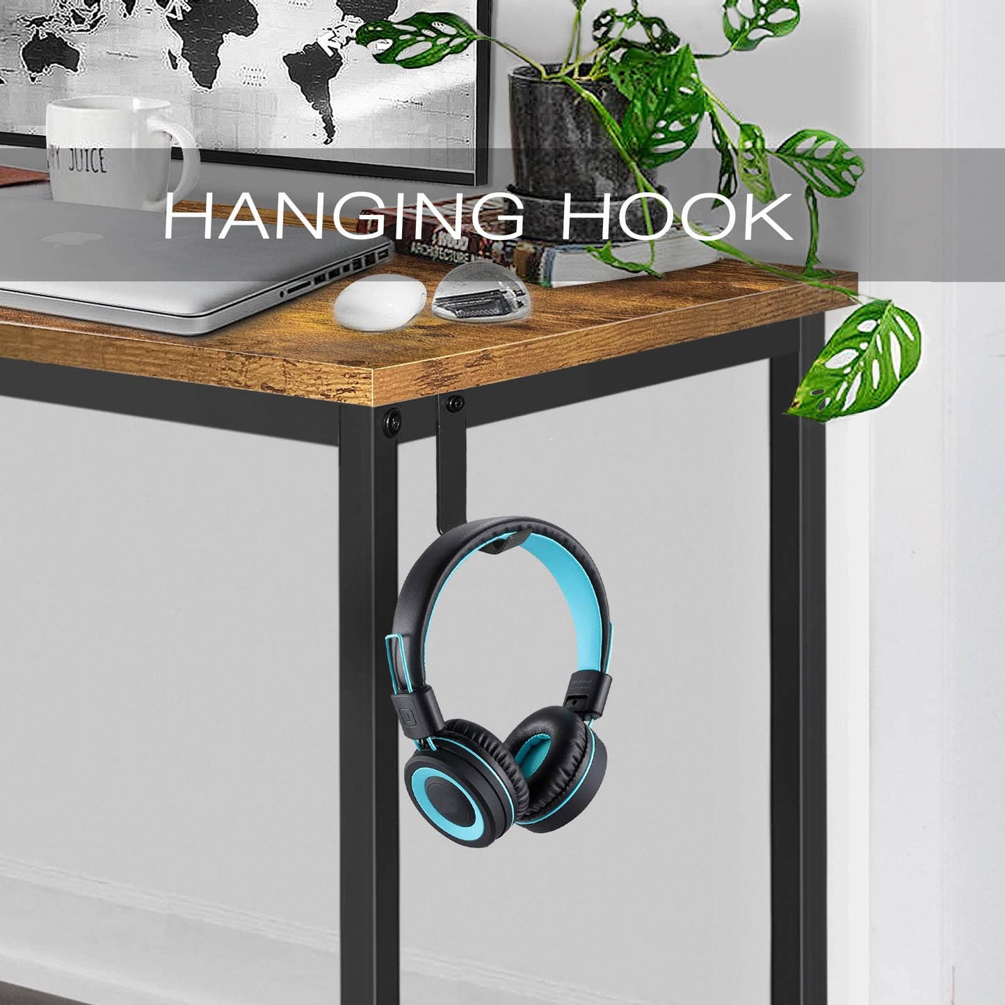 DLisiting Small Desk for Small Spaces - Student Kids Study Writing Computer Table for Bedroom School Work PC Workstation,Rustic 30 31 Inch