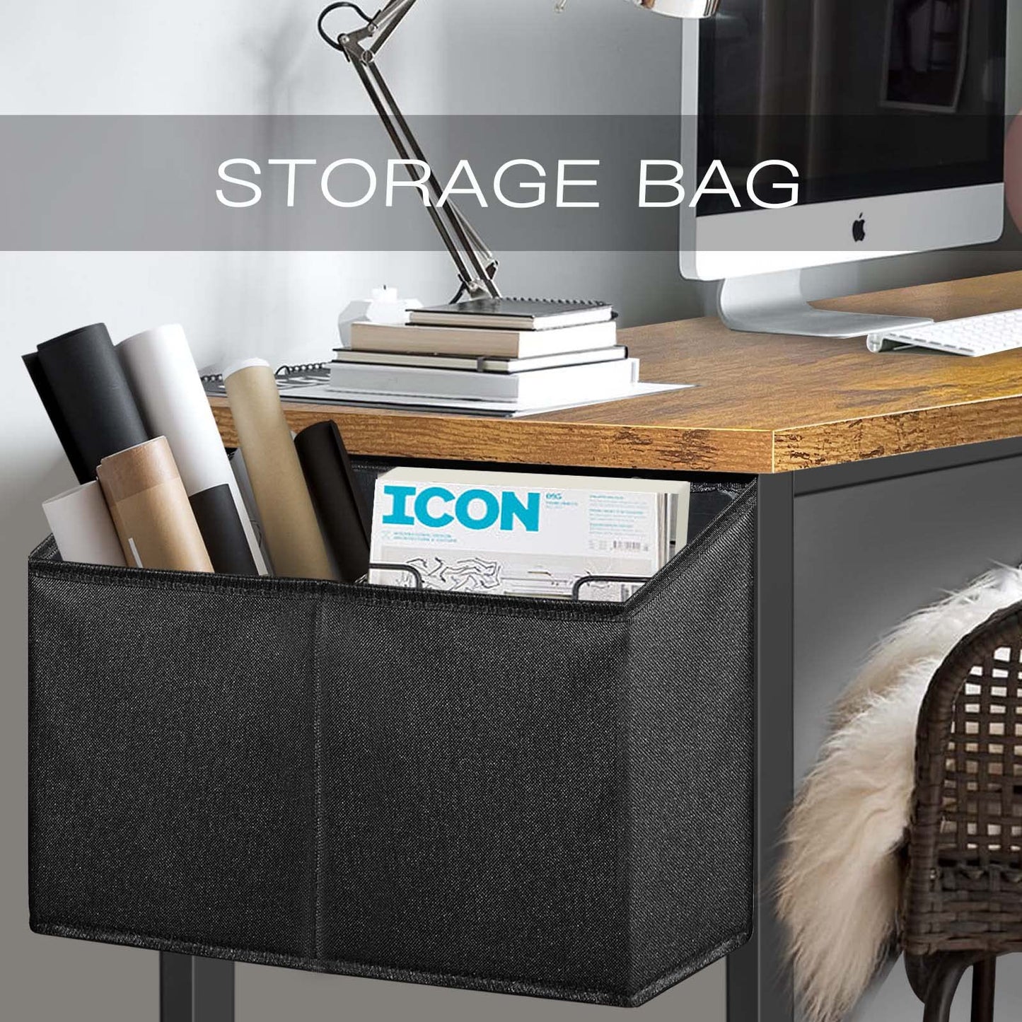 DLisiting Small Desk for Small Spaces - Student Kids Study Writing Computer Table for Bedroom School Work PC Workstation,Rustic 30 31 Inch