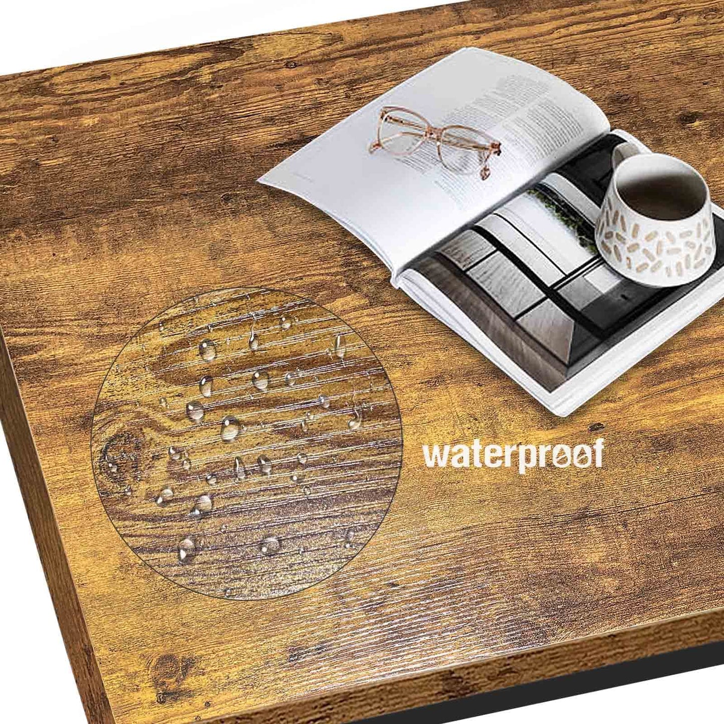 DLisiting Small Desk for Small Spaces - Student Kids Study Writing Computer Table for Bedroom School Work PC Workstation,Rustic 30 31 Inch