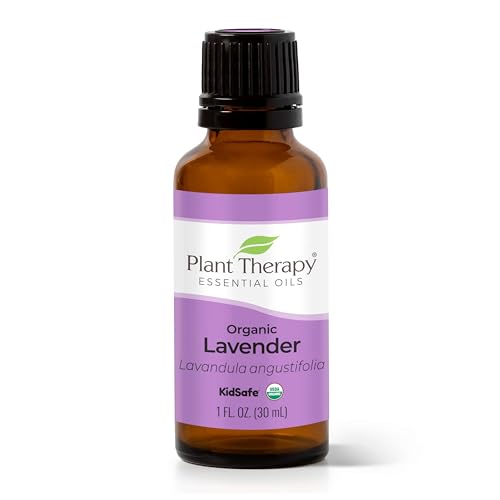 Plant Therapy Organic Lavender Essential Oil 100% Pure, USDA Certified Organic, Undiluted, Natural Aromatherapy for Diffusion & Topical Use, For Skin, Hair, Relaxation, Premium Therapeutic Grade 30 mL