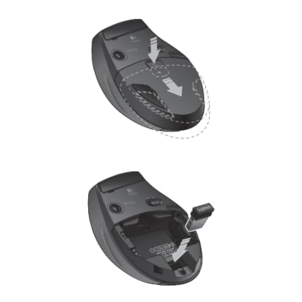 Logitech M705 Marathon Wireless Mouse, 2.4 GHz USB Unifying Receiver, 1000 DPI, 5-Programmable Buttons, 3-Year Battery, Compatible with PC, Mac, Laptop, Chromebook - Black