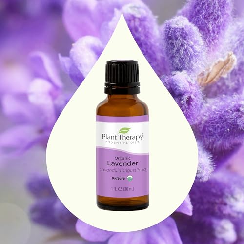 Plant Therapy Organic Lavender Essential Oil 100% Pure, USDA Certified Organic, Undiluted, Natural Aromatherapy for Diffusion & Topical Use, For Skin, Hair, Relaxation, Premium Therapeutic Grade 30 mL