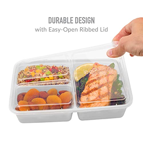Bentgo® Prep 3-Compartment Containers - 20-Piece Meal Prep Kit with 10 Trays & 10 Custom-Fit Lids - Durable Microwave, Freezer, Dishwasher Safe Reusable BPA-Free Food Storage Containers (Lilac)