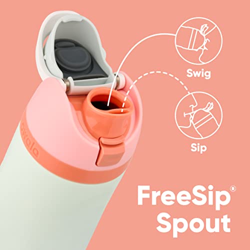 Owala FreeSip Insulated Stainless Steel Water Bottle with Straw for Sports and Travel, BPA-Free, 24-oz, Retro Boardwalk