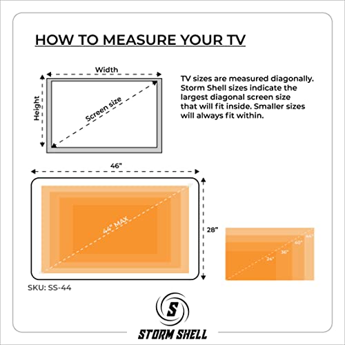 Storm Shell Outdoor TV Hard Cover Weatherproof Protection for Television - Mounts Right on The Wall - TV Wall Mounting Bracket Included … (32-44 inch), Black
