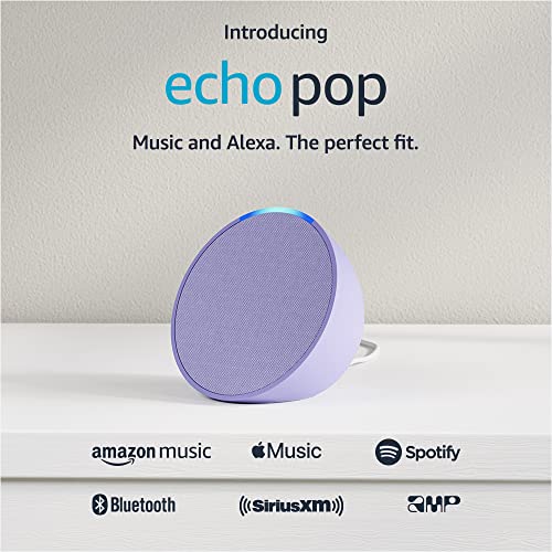 Amazon Echo Pop | Full sound compact smart speaker with Alexa | Lavender Bloom