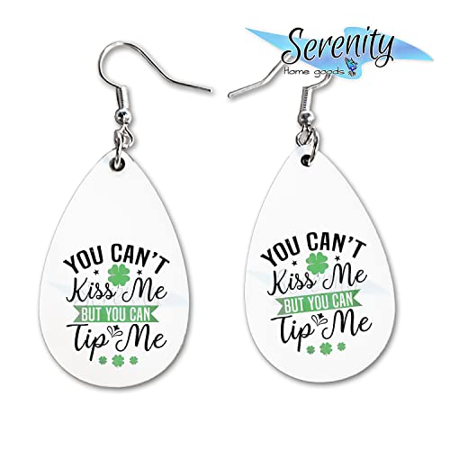 St Paddys Day Dangle Earrings Set | Cute Girls Womens Jewelry Earings | Double Sided Print | Holiday Gifts | Saint Patricks Day Decorations Girlfriend Wife Adorable Fashion Accessories decor