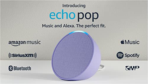 Amazon Echo Pop | Full sound compact smart speaker with Alexa | Lavender Bloom