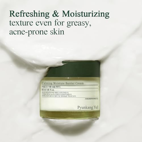 Pyunkang Yul Calming Moisture Barrier Cream - Long-lasting Soothing Hydration, with Ceramides, Panthenol, Hyaluronic Acid, Tea Tree, Cica, Korean Skin Care, K-Beauty 1.7 Fl. Oz.
