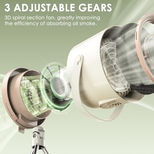 Sacatpub portable range hood for cooking, air hood portable kitchen exhaust fan, portable exhaust fan for kitchen, desktop range hood, portable range hood for kitchen, portable kitchen hood vent