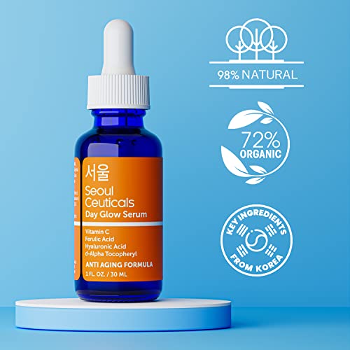 SeoulCeuticals Korean Skin Care 20% Vitamin C Hyaluronic Acid Serum + CE Ferulic Acid - Potent Anti Aging, Anti Wrinkle Korean Beauty 1oz