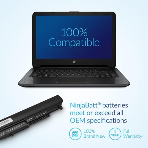 NinjaBatt 807956-001 HP Battery for HS04 HS03 807957-001 807611-421 HSTNN-LB6U Notebook 15-AY039WM TPN-I119 G4/G5 240 245 246 250 256 - High Performance