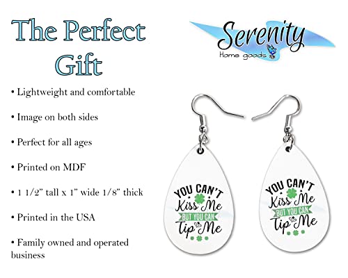 St Paddys Day Dangle Earrings Set | Cute Girls Womens Jewelry Earings | Double Sided Print | Holiday Gifts | Saint Patricks Day Decorations Girlfriend Wife Adorable Fashion Accessories decor