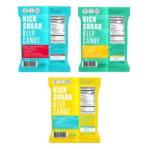 SmartSweets Variety Pack Sampler, Pack of 6 Individual Flavors, Low Sugar & Calorie Candy - Sweet Fish, Sourmelon Bites, Peach Rings, Sour Blast Buddies, Red Twists, & New Soft Caramels