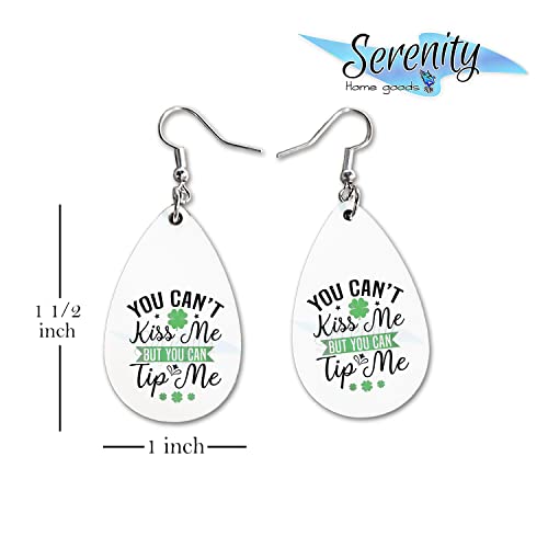 St Paddys Day Dangle Earrings Set | Cute Girls Womens Jewelry Earings | Double Sided Print | Holiday Gifts | Saint Patricks Day Decorations Girlfriend Wife Adorable Fashion Accessories decor