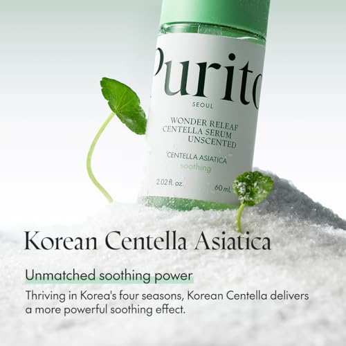 PURITO SEOUL Wonder Releaf Centella Serum Unscented, Korean Centella, for Sensitive Skin, Soothing, Facial Serum for face, K-Beauty, 60ml 2fl.oz