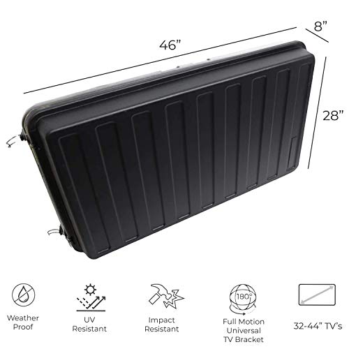 Storm Shell Outdoor TV Hard Cover Weatherproof Protection for Television - Mounts Right on The Wall - TV Wall Mounting Bracket Included … (32-44 inch), Black