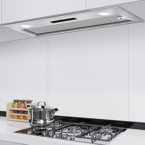 Comfee' Range Hood 27 inch, Built-in/Insert Vent Hood 450 CFM, 3 Speed Gesture Sensing & Touch Control Panel Stainless Steel Kitchen Stove Hood, Ducted/Ductless Convertible Duct