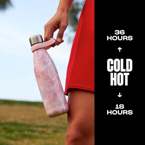 S'well Stainless Steel Water Bottle, 17oz, Geode Rose, Triple Layered Vacuum Insulated Containers Keeps Drinks Cold for 36 Hours and Hot for 18, BPA Free, Perfect for On the Go