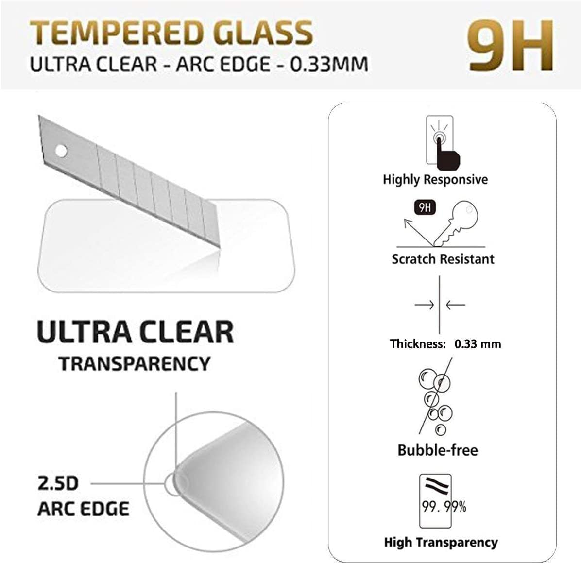 NEW'C [3 Pack Designed for iPhone 14, 13, 13 Pro (6.1") Screen Protector Tempered Glass, Case Friendly Anti Scratch Bubble Free Ultra Resistant