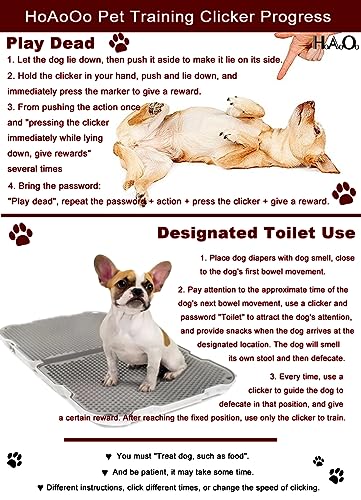 HoAoOo Pet Training Clicker with Wrist Strap - Dog Training Clickers (New Black + Blue)