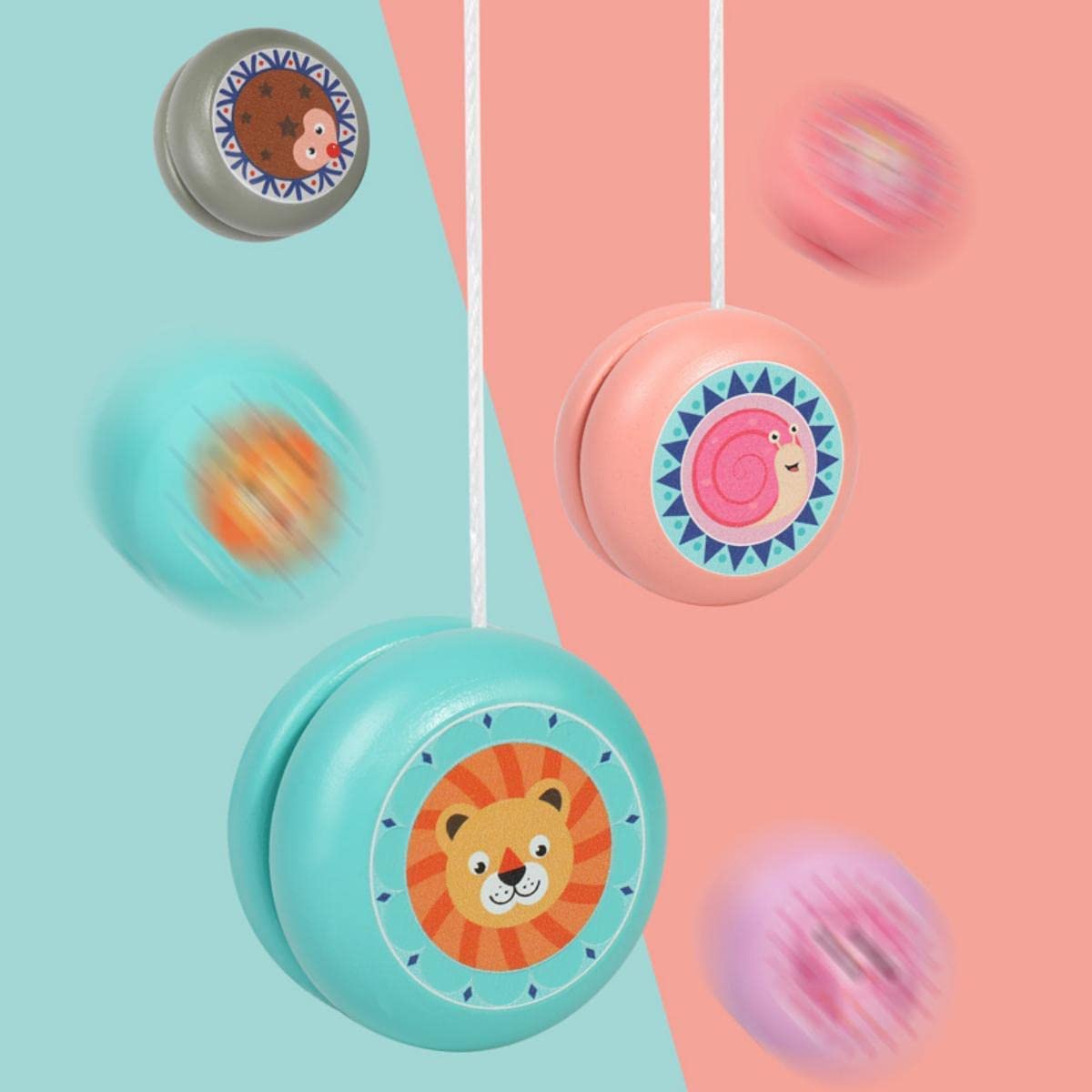 Wood Looping Yoyo for Kids Auto Return Unbreakable Yoyo, No Tricks Required Fox for Little One