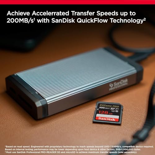 SanDisk 128GB Extreme PRO SDXC UHS-I Memory Card - C10, U3, V30, 4K UHD, SD Card - SDSDXXD-128G-GN4IN