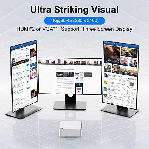 KAMRUI GK3 Plus Mini PC 16GB RAM 512GB M.2 SSD, Intel 12th Alder Lake N95 (up to 3.4GHz) Micro PC, 2.5''SSD, Gigabit Ethernet, 4K UHD, WiFi, BT, VESA/Home/Business Mini Desktop Computer