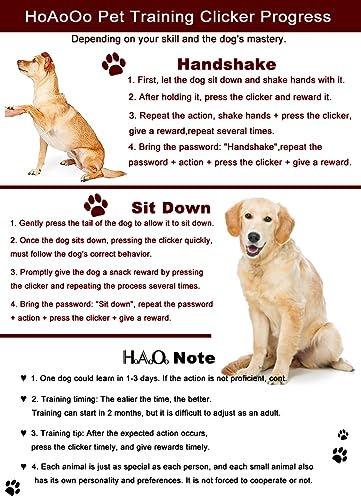 HoAoOo Pet Training Clicker with Wrist Strap - Dog Training Clickers (New Black + Blue)