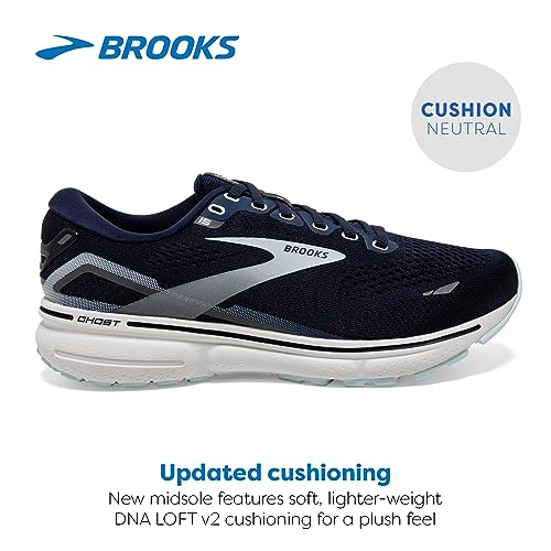 Brooks Womens Ghost 15 Running Shoe - Peacoat/Pearl/Salt Air - 5.0 - B