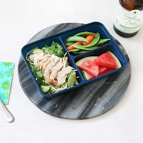 Bentgo® Prep 3-Compartment Containers - 20-Piece Meal Prep Kit with 10 Trays & 10 Custom-Fit Lids - Durable Microwave, Freezer, Dishwasher Safe Reusable BPA-Free Food Storage Containers (Lilac)