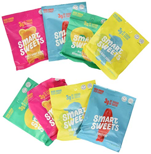SmartSweets Variety Pack Sampler, Pack of 6 Individual Flavors, Low Sugar & Calorie Candy - Sweet Fish, Sourmelon Bites, Peach Rings, Sour Blast Buddies, Red Twists, & New Soft Caramels