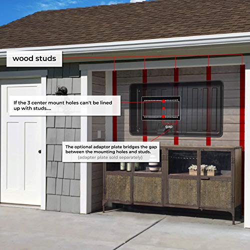 Storm Shell Outdoor TV Hard Cover Weatherproof Protection for Television - Mounts Right on The Wall - TV Wall Mounting Bracket Included … (32-44 inch), Black