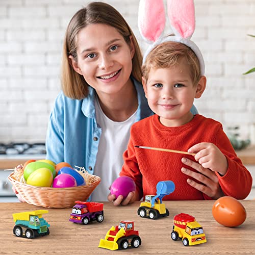 ZenBombs Easter Eggs with Toys Inside-20 PCS Colorful Plastic Easter Eggs Filled with Toy Vehicles for Kids-Surprise Egg for Easter Egg Hunt, Basket Stuffers and Birthday Party Favors