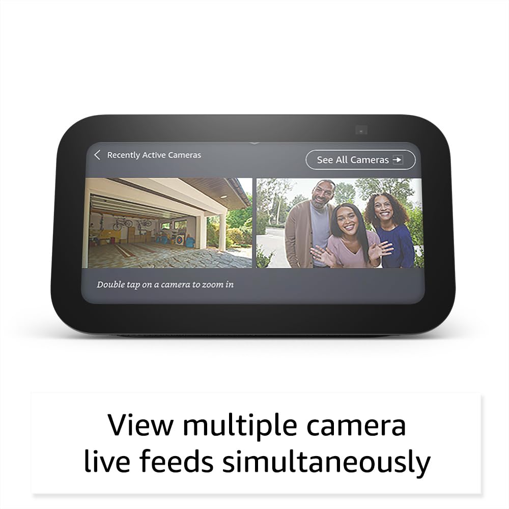 Echo Show 5 (3rd Gen, 2023 release) | Smart display with 2x the bass and clearer sound | Charcoal