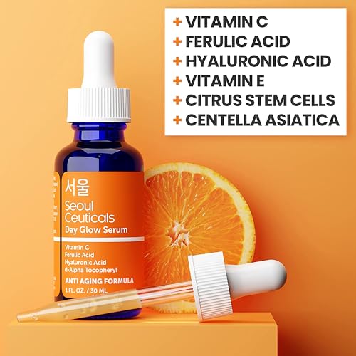 SeoulCeuticals Korean Skin Care 20% Vitamin C Hyaluronic Acid Serum + CE Ferulic Acid - Potent Anti Aging, Anti Wrinkle Korean Beauty 1oz