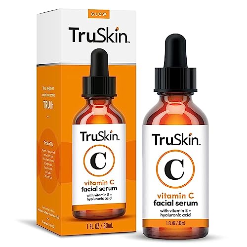 TruSkin Vitamin C Face Serum – Anti Aging Facial Serum with Vitamin C, Hyaluronic Acid, Vitamin E & More – Brightening Serum for Dark Spots, Even Skin Tone, Eye Area, Fine Lines & Wrinkles, 1 Fl Oz