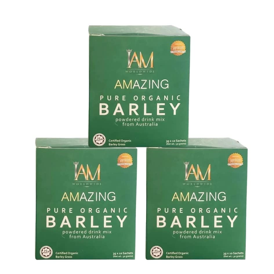 IAM Amazing Pure Organic Barley Powdered Drink Mix from Australia - 3 Boxes