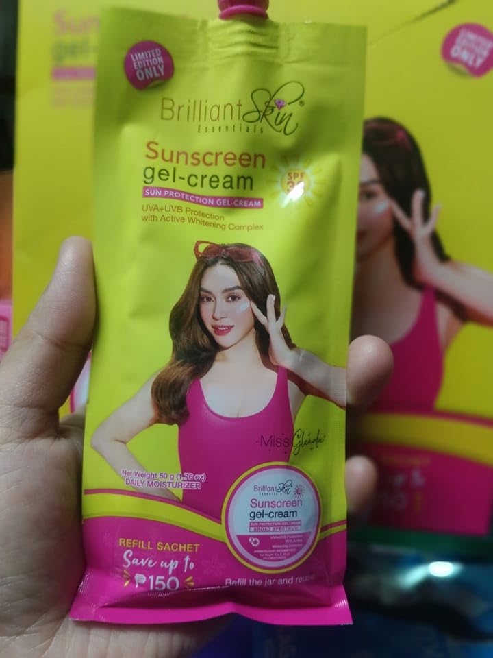 Brilliant Skin Sunscreen Gel-Cream SPF 30 Sachet Size 50 gram (Pack of 2), 3 Piece Set