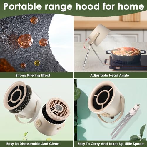 Sacatpub portable range hood for cooking, air hood portable kitchen exhaust fan, portable exhaust fan for kitchen, desktop range hood, portable range hood for kitchen, portable kitchen hood vent
