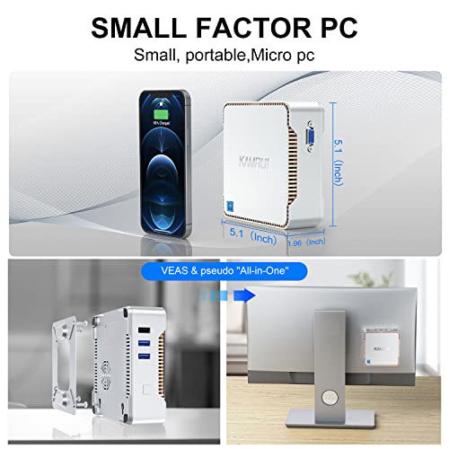 KAMRUI GK3 Plus Mini PC 16GB RAM 512GB M.2 SSD, Intel 12th Alder Lake N95 (up to 3.4GHz) Micro PC, 2.5''SSD, Gigabit Ethernet, 4K UHD, WiFi, BT, VESA/Home/Business Mini Desktop Computer