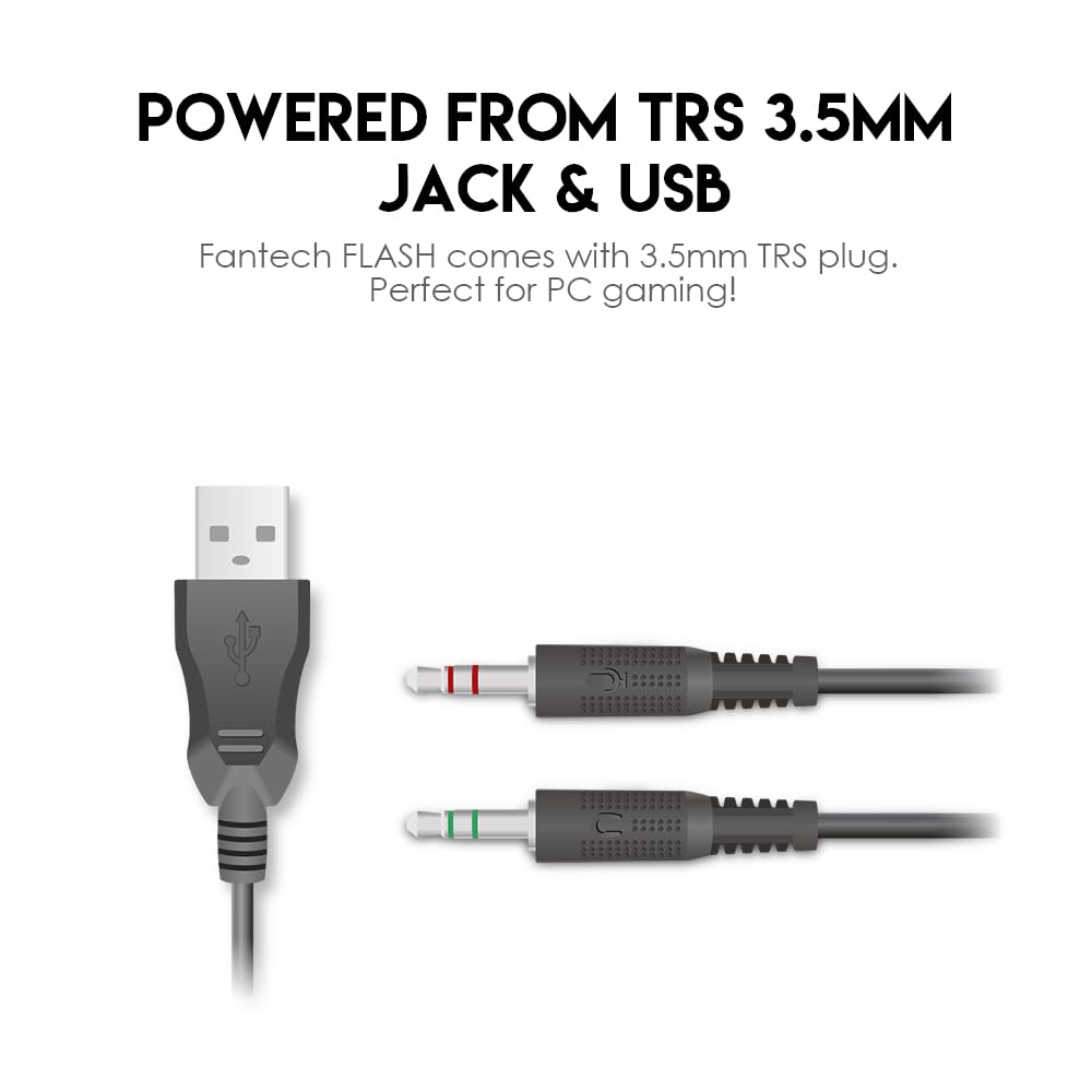 FANTECH P51S Gaming Keyboard and Mouse Combo, Gaming Headset and Headphone Stand Gaming Mouse Pad Wired RGB Rainbow Backlight PC Gamer Basic 5 in-1 Gaming Set