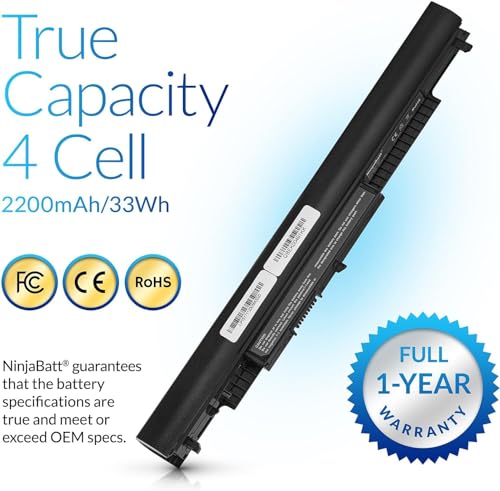 NinjaBatt 807956-001 HP Battery for HS04 HS03 807957-001 807611-421 HSTNN-LB6U Notebook 15-AY039WM TPN-I119 G4/G5 240 245 246 250 256 - High Performance