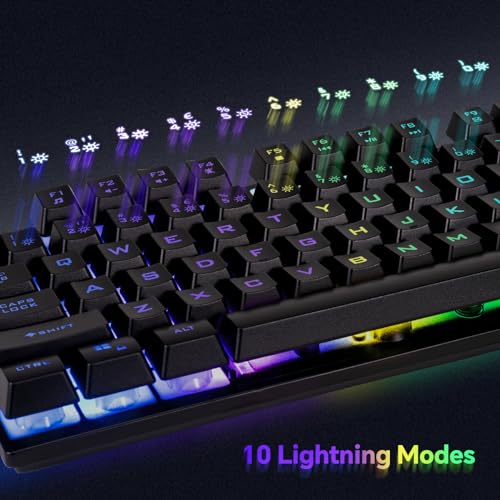 Gaming Keyboard Mouse and Headset with mic Combo USB Wired RGB Backlit Gamer Bundle Compatible with PC Windows 7/8/10/11 Xbox one PS4 PS5(Black)