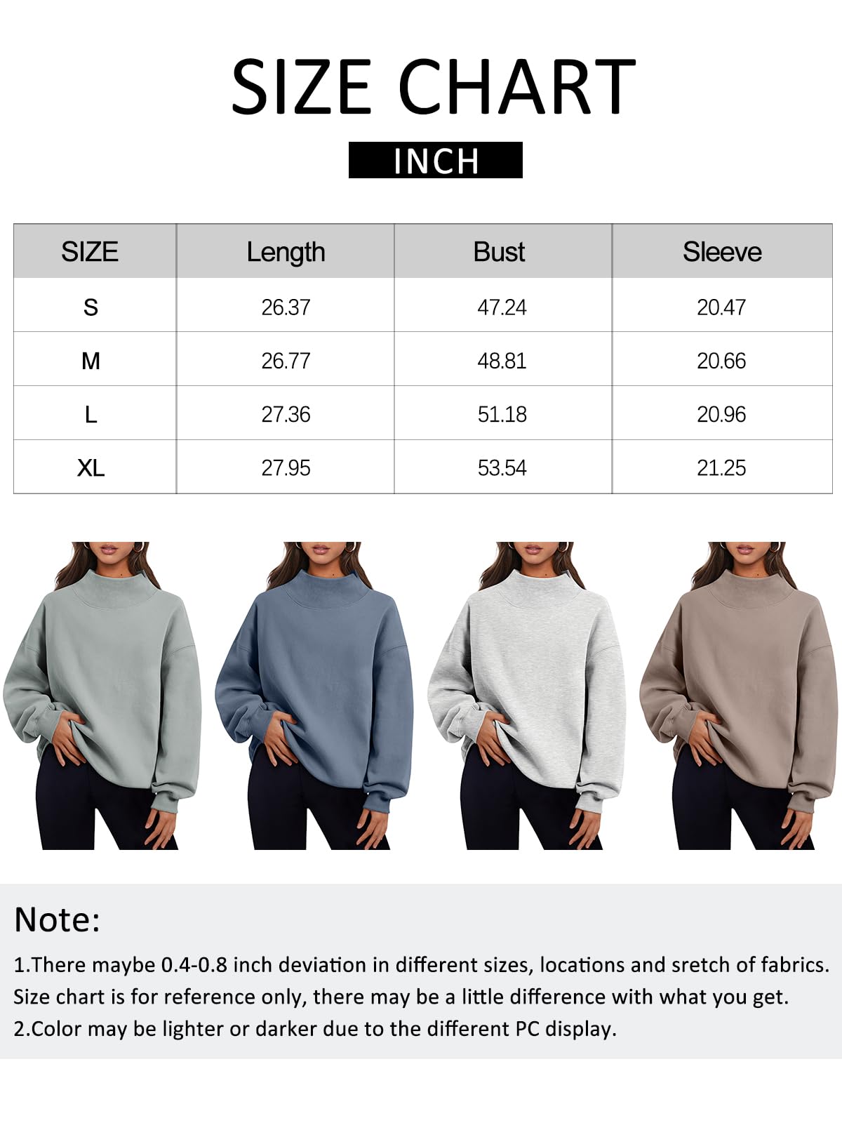 Trendy Queen Womens Oversized Sweatshirts Turtleneck Pullover Fleece Hoodies Tops Fall Fashion Outfits Y2K 2023 Sweater Clothes Apricot