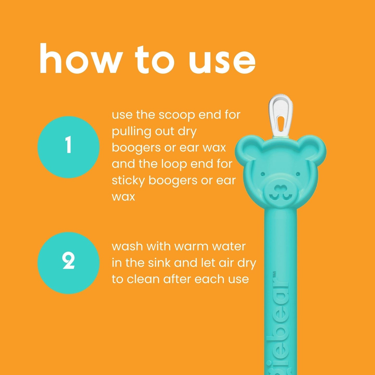 oogiebear - Nose and Ear Gadget. Safe, Easy Nasal Booger and Ear Wax Remover for Newborns, Infants and Toddlers. Dual Earwax and Snot Remover. Aspirator Alternative